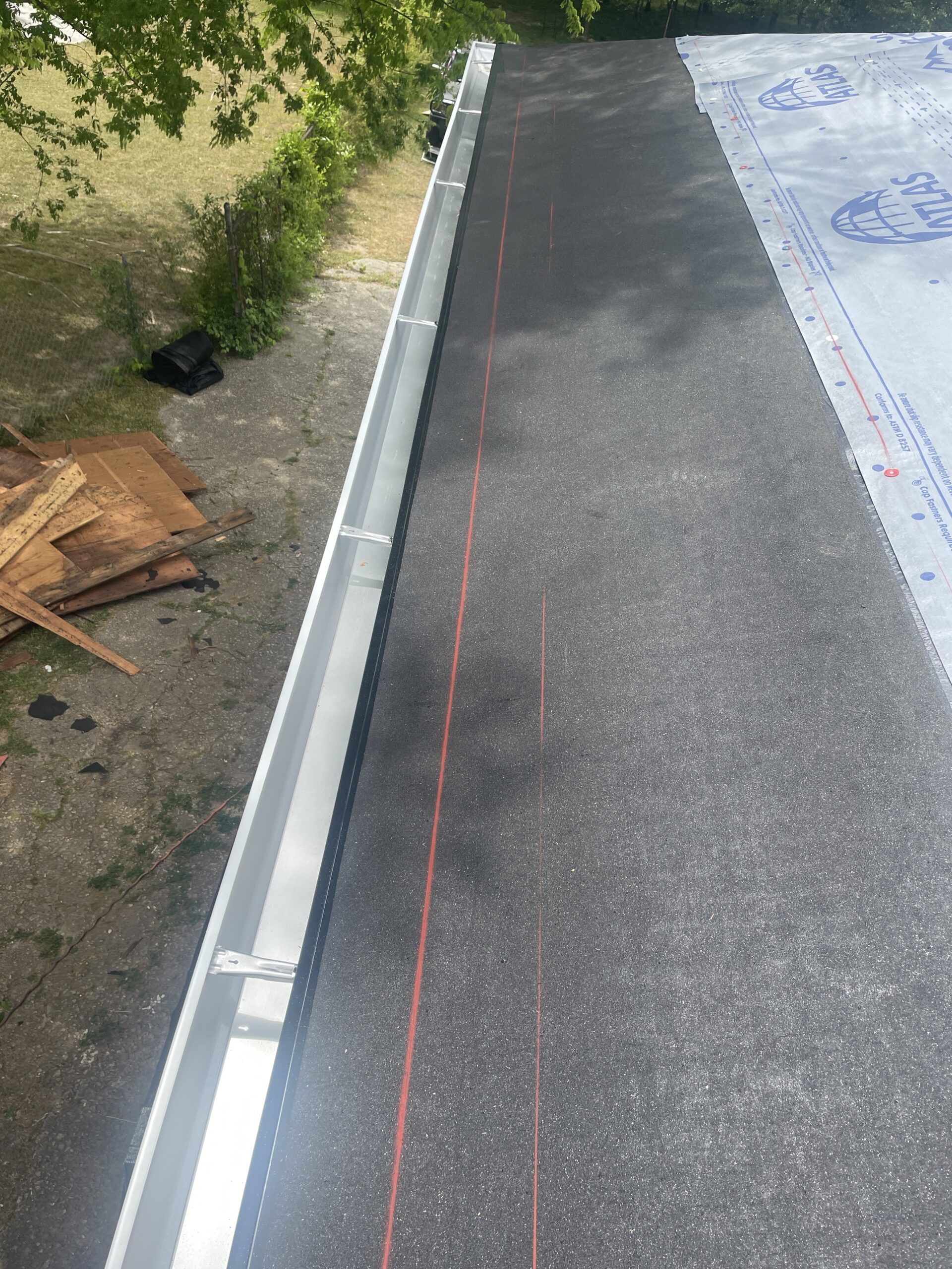 Ice and water shield installed along the entire eave line on the Mableton roof